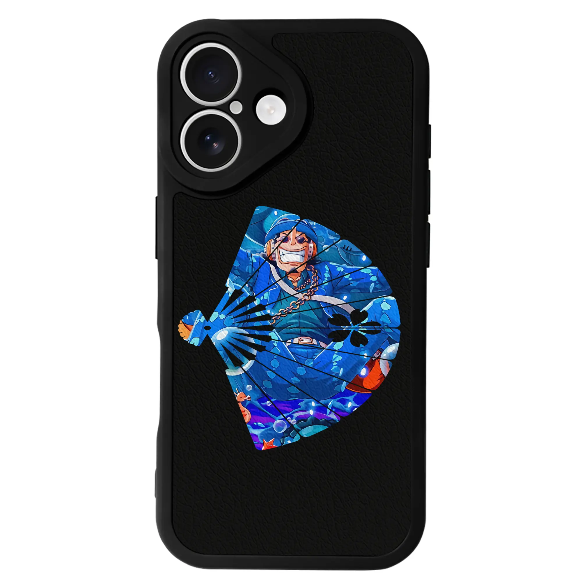 ワンピース グッズ ウソップ - IPhone 16シリーズ対応 ・ シリコンスマホケース ・ レザー調 ・ 高精度フィット ・ 耐衝撃 ・ ワイヤレス充電対応 ・ 精密カット